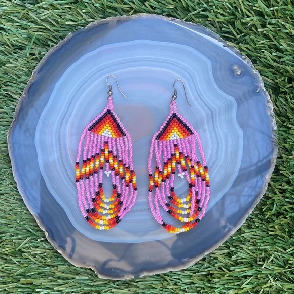 Handmade Beaded Earrings - Picture 3 of 6